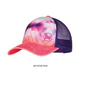Womens' O/S Buff Ray Rose Pink Trucker Cap Hot Pink Purple BNWT Sweatband